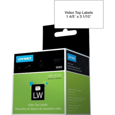 Dymo LabelWriter Video Top Labels, White, Labels/Roll: 150 DYM30326